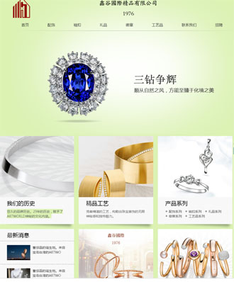 美天网页设计客户案例-鑫谷国际精品有限公司